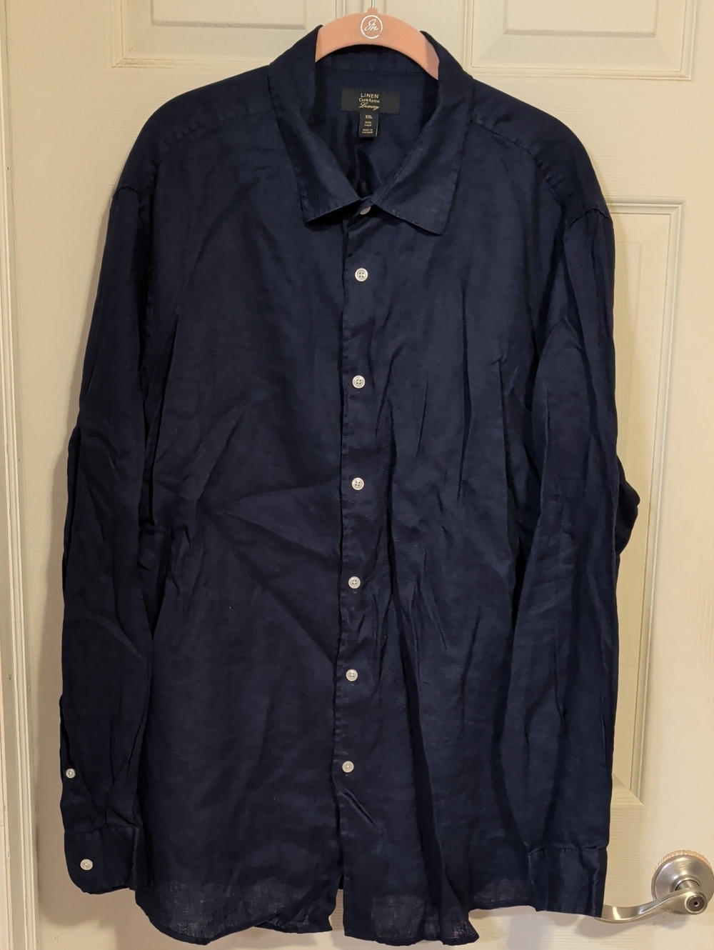 Club Room Luxury 100% Linen Long Sleeve Button-Down (Macy's Exclusive Brand) XXL